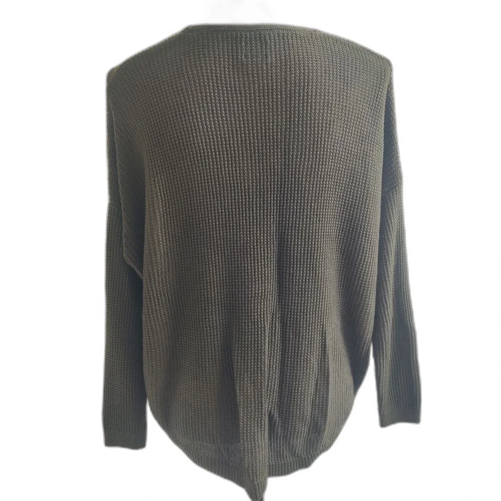 NY&Co. Soho Jeans Olive Green Women's Oversized Cable Knit Cardigan Sweater_XS